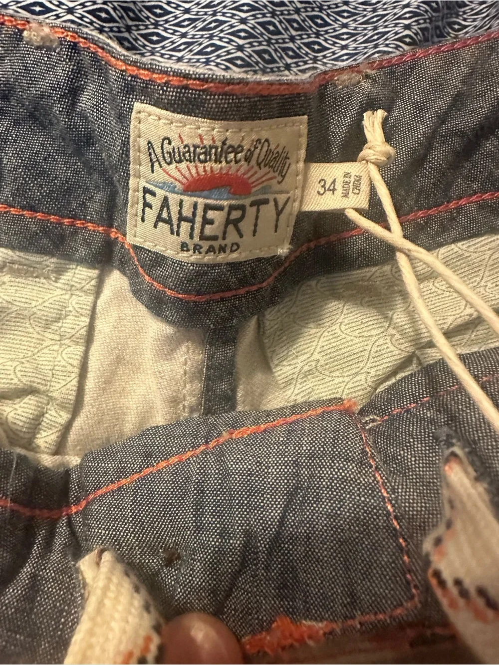 Faherty Light Beige Flat-Front Linen-Blend Shorts
